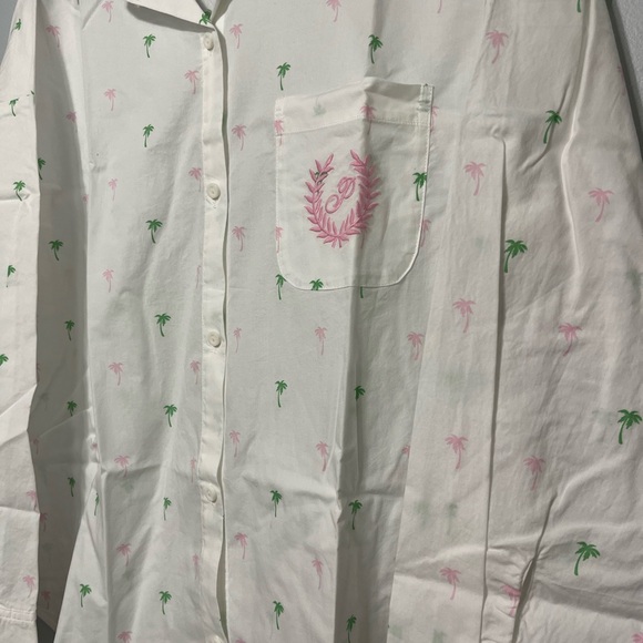 Victoria’s Secret cotton poplin oversized sleep shirt palm tree size medium NWT - Picture 3 of 5